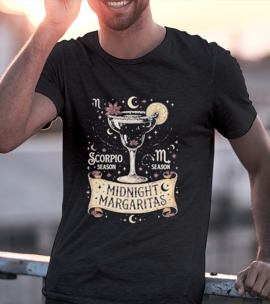 Midnight Margaritas Scorpio Season Zodiac Cocktail Aesthetic T-Shirt