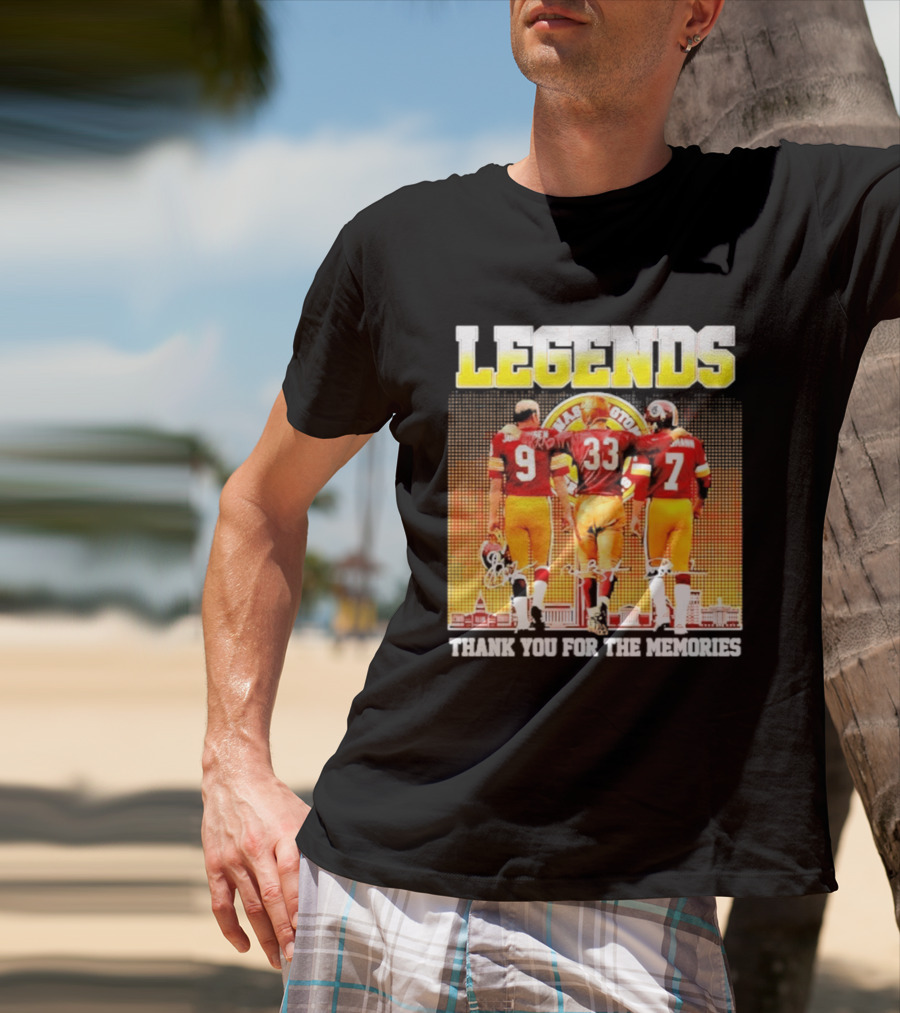 Washington Commanders Legends Thank You For The Memories Skyline Signatures T-Shirt