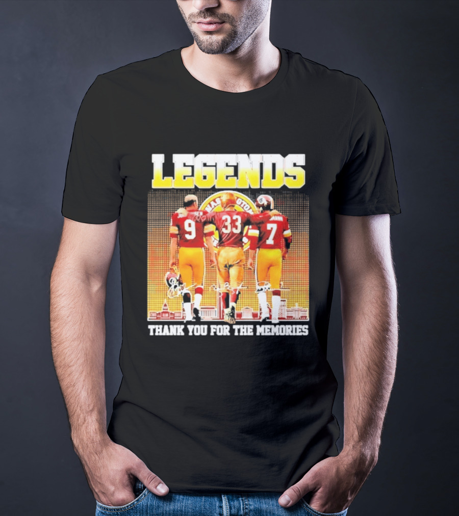 Washington Commanders Legends Thank You For The Memories Skyline Signatures T-Shirt