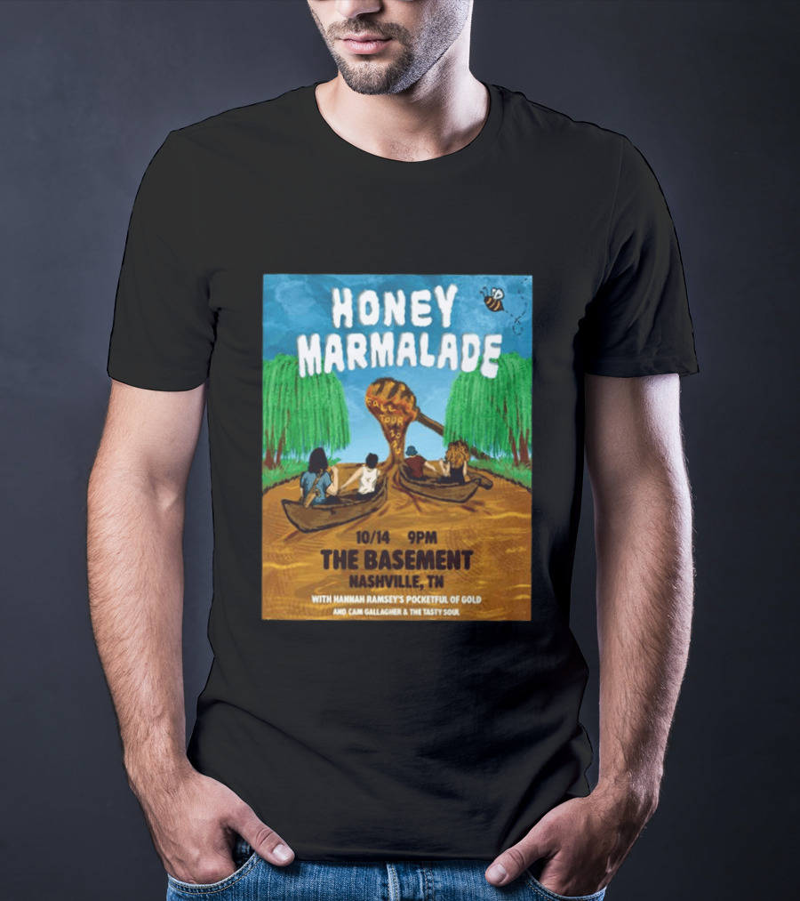 Honey Marmalade Fall Tour 2026 Nashville The Basement Halloween Event With Hannah Ramsey's Pocketful Of Gold And Cam Gallagher And The Tasty Soul T-Shirt