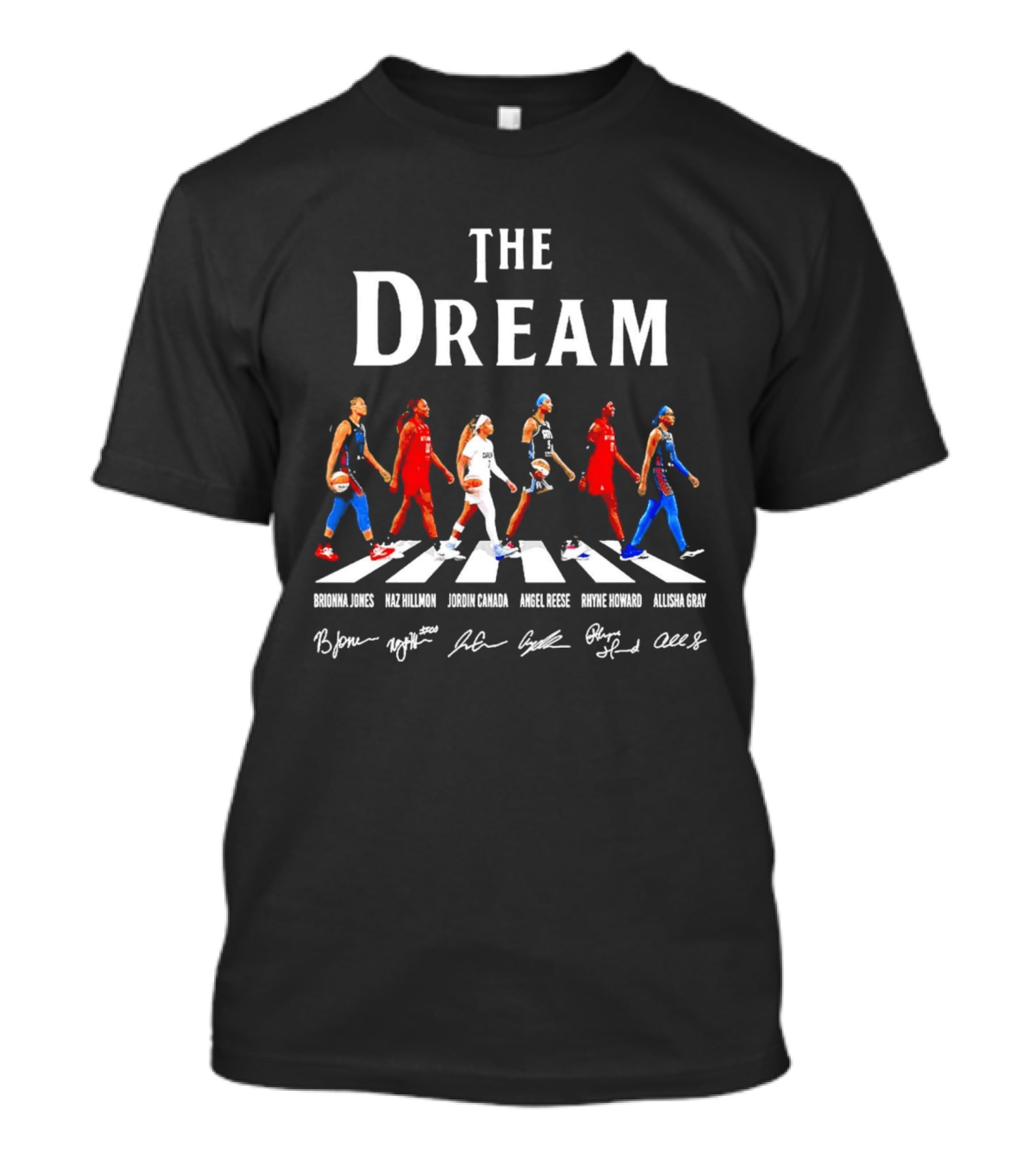 The Dream Abbey Road Signatures Williams Atlanta WNBA Basketball Roster Champs T-Shirt