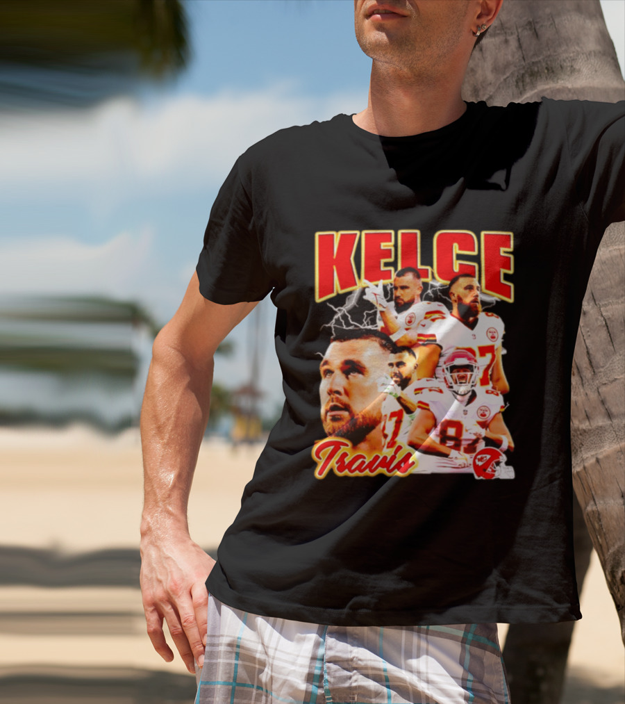 Travis Kelce Kansas City Chiefs Football 90s Bootleg Retro Style Chiefs Football Kelce 87 T-Shirt