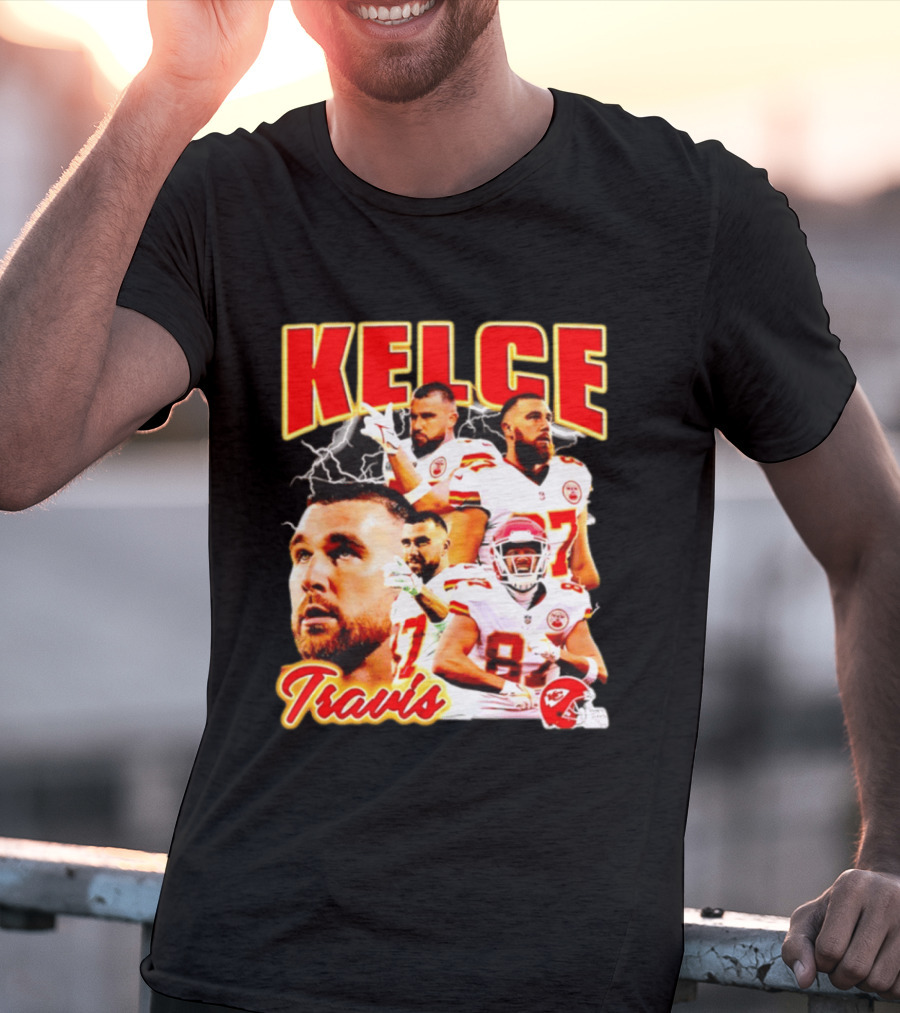 Travis Kelce Kansas City Chiefs Football 90s Bootleg Retro Style Chiefs Football Kelce 87 T-Shirt