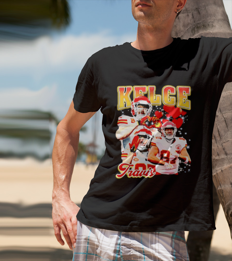 Travis Kelce Kansas City Chiefs Hand Heart Kelce 87 T-Shirt