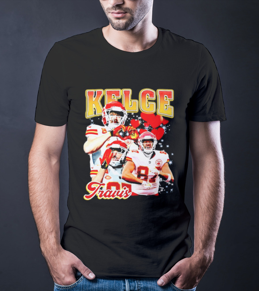 Travis Kelce Kansas City Chiefs Hand Heart Kelce 87 T-Shirt