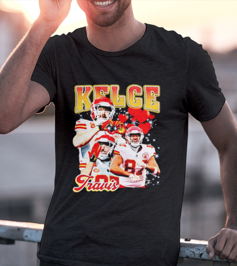 Travis Kelce Kansas City Chiefs Hand Heart Kelce 87 T-Shirt
