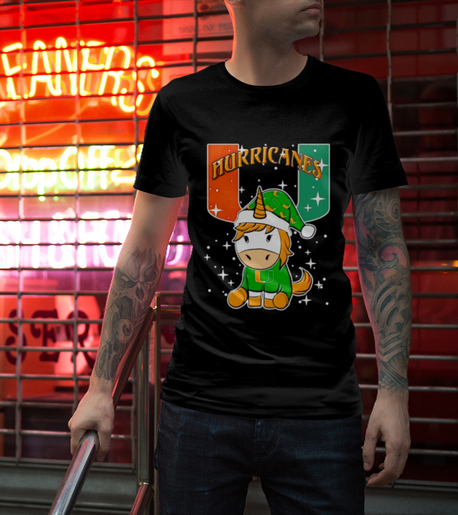 Unicorn Miami Hurricanes NCAA Christmas 2026 T-Shirt