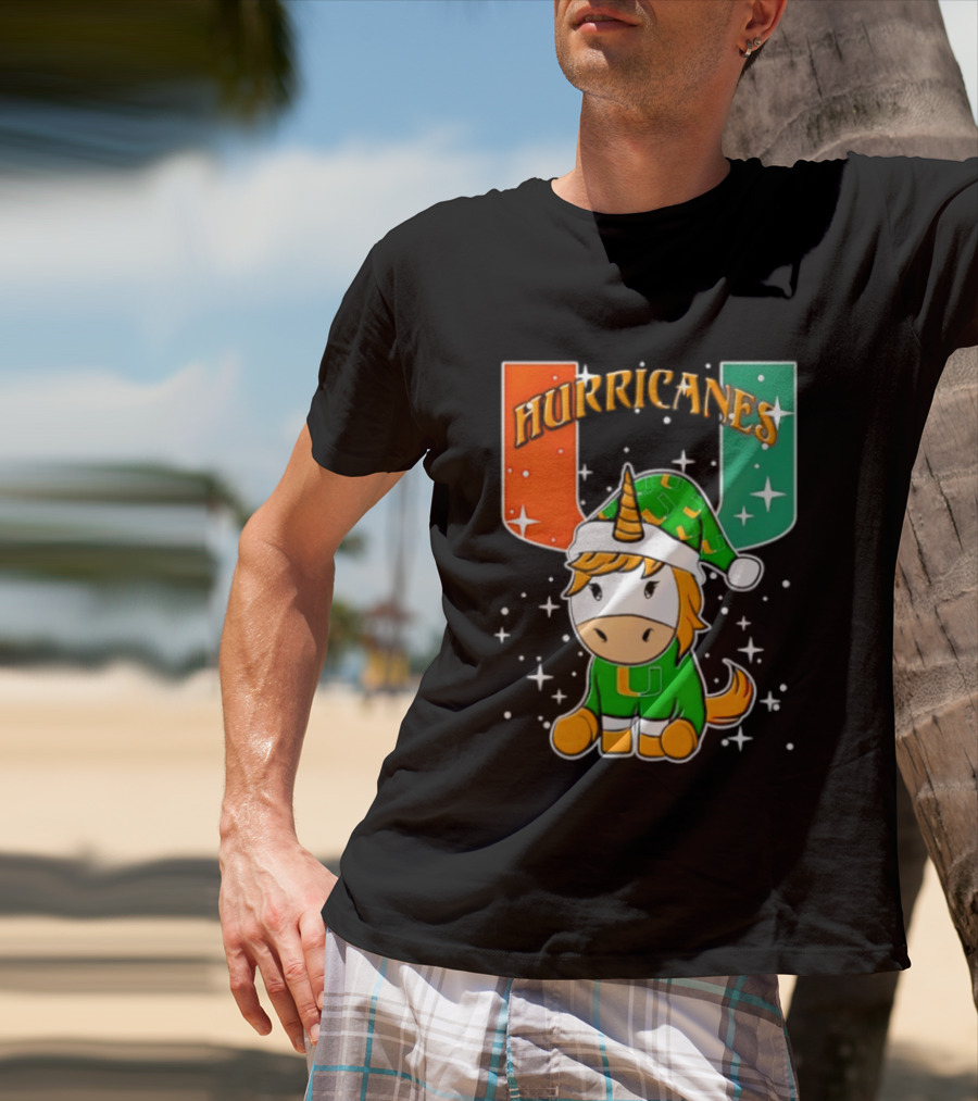 Unicorn Miami Hurricanes NCAA Christmas 2026 T-Shirt