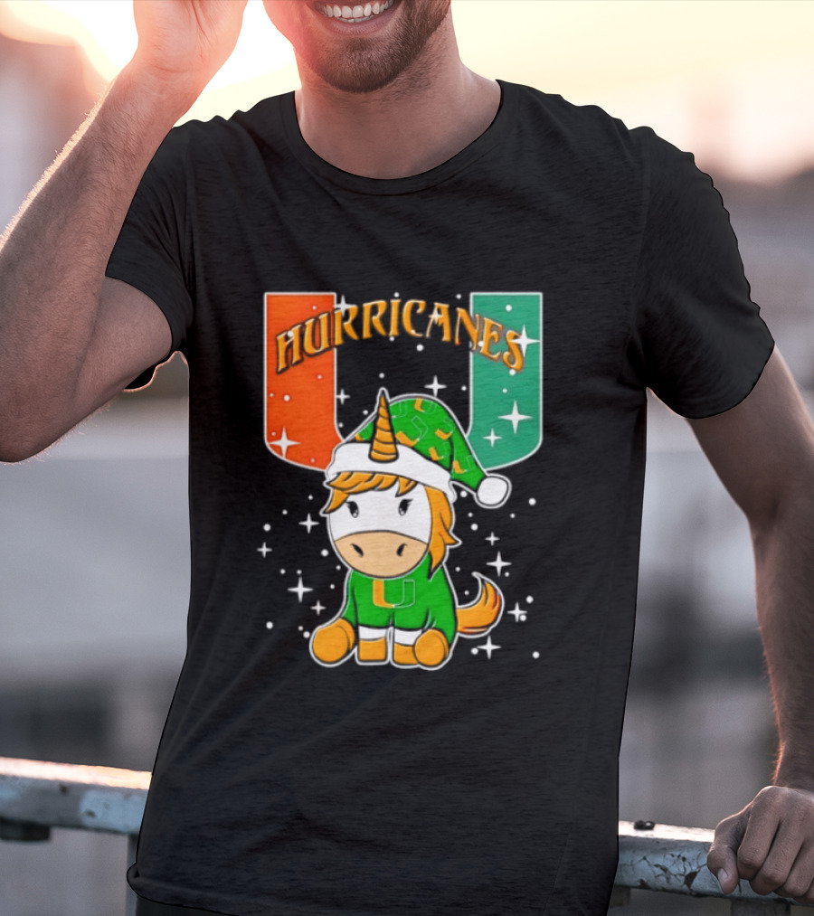 Unicorn Miami Hurricanes NCAA Christmas 2026 T-Shirt