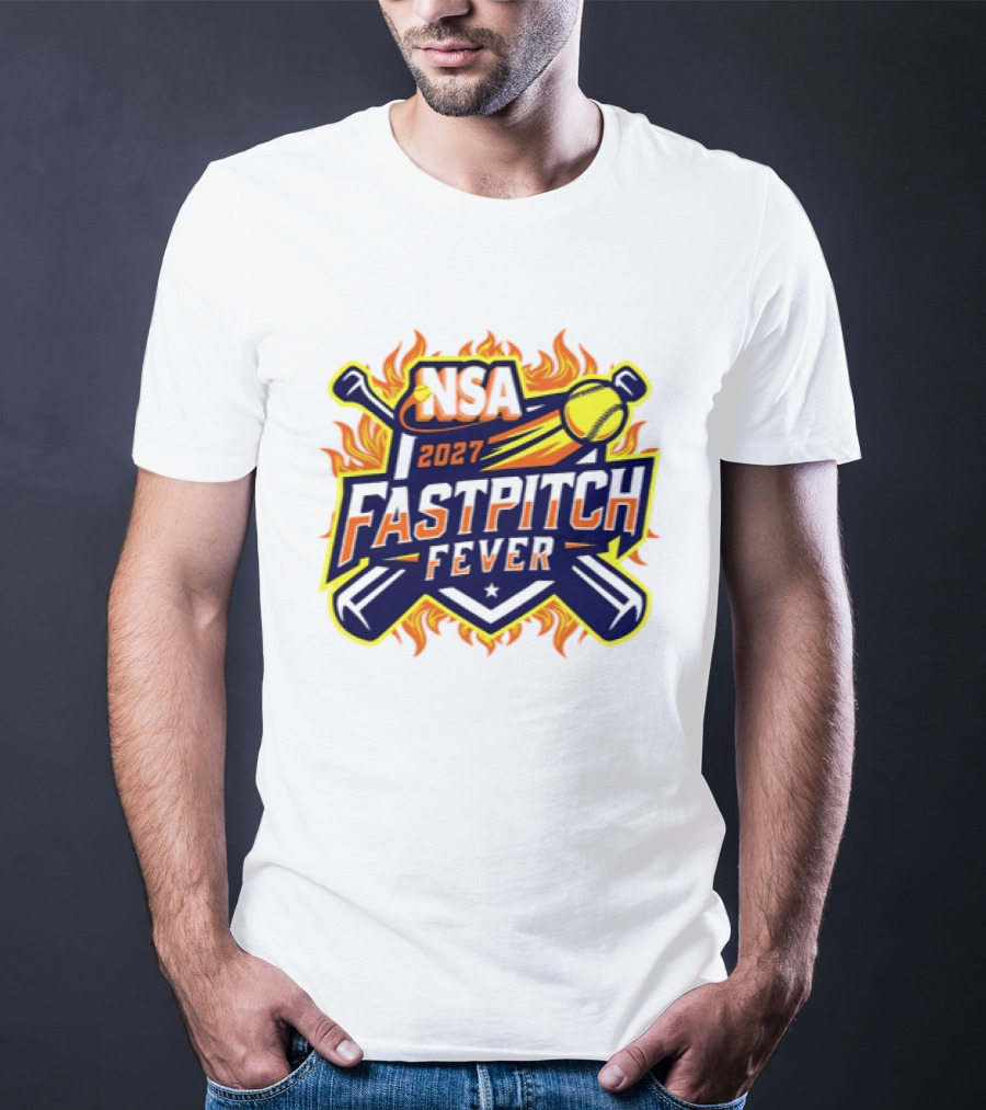 NSA 2027 Fastpitch Fever Tournament Softball Flames T-Shirt