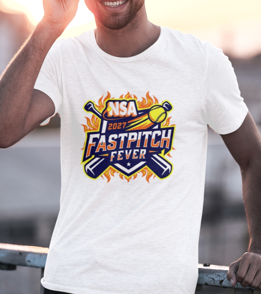 NSA 2027 Fastpitch Fever Tournament Softball Flames T-Shirt