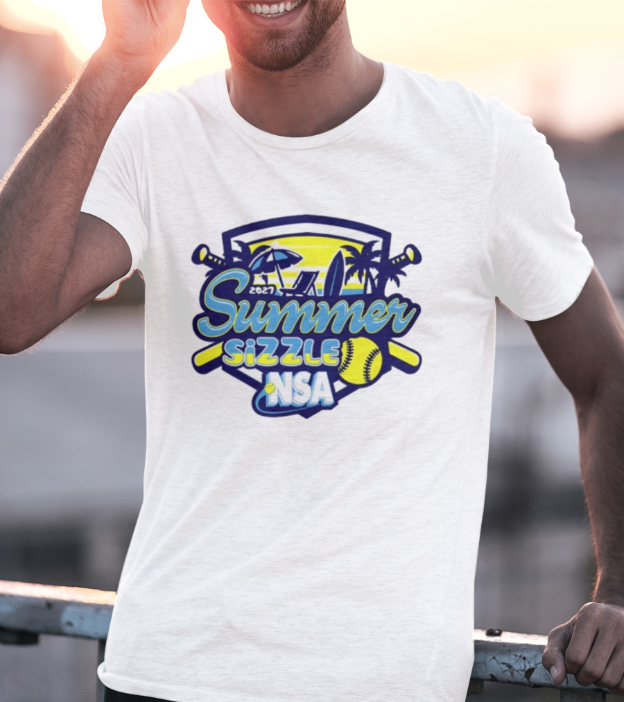 2027 Summer Sizzle NSA Fastpitch Softball Tournament Palms Beach Scene T-Shirt
