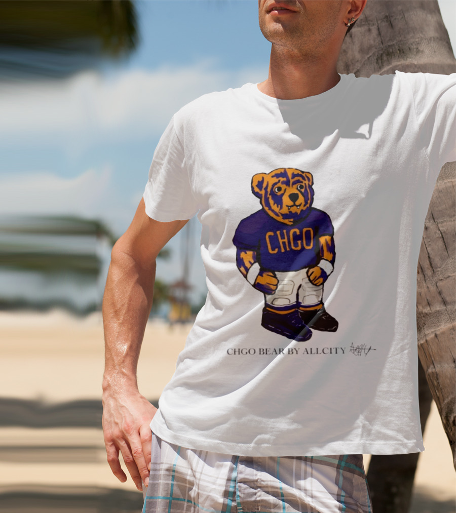 Chicago Bears CHGO Bear By AllCity Football Collaboration T-Shirt