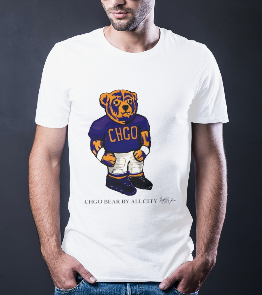 Chicago Bears CHGO Bear By AllCity Football Collaboration T-Shirt