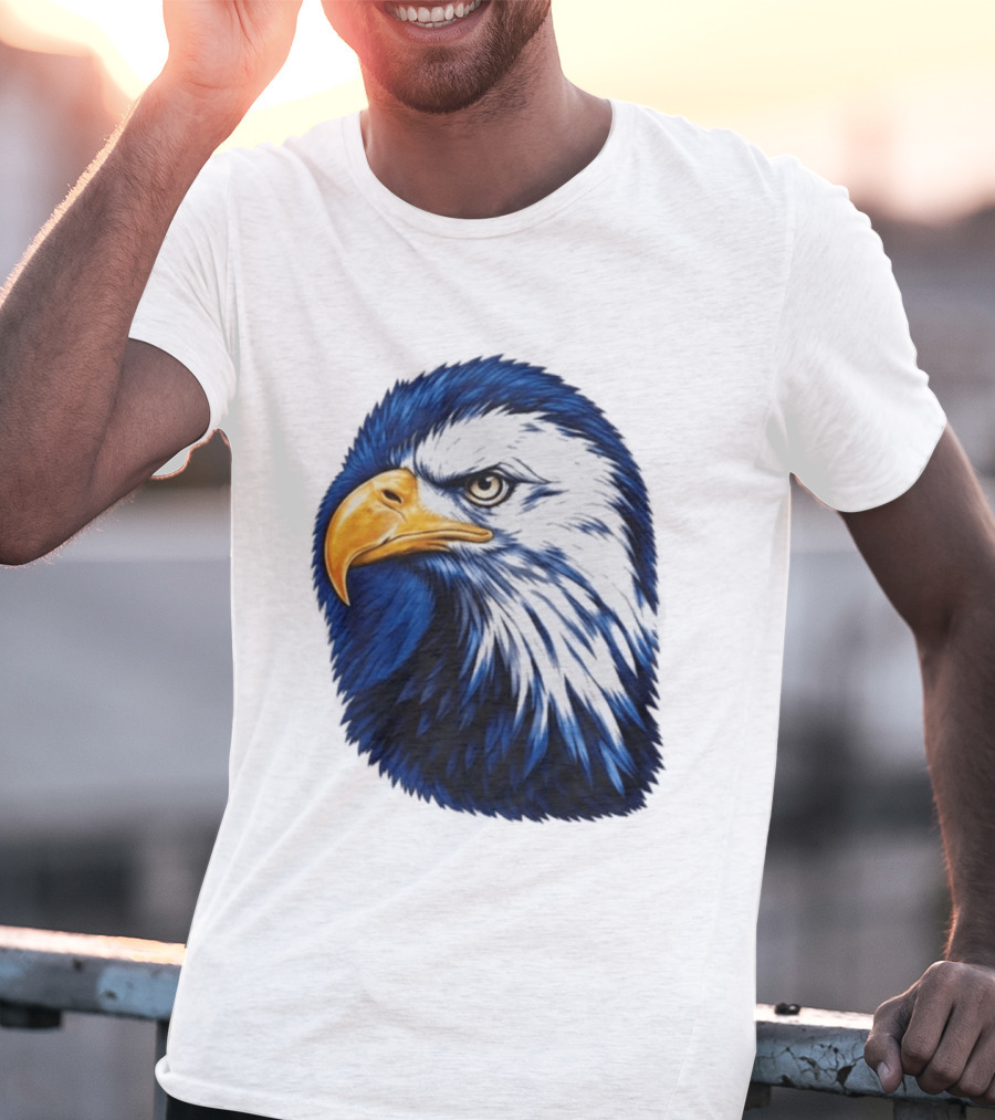 Daisy Edgar Jones Eagle Raglan Blue And White Bird T-Shirt