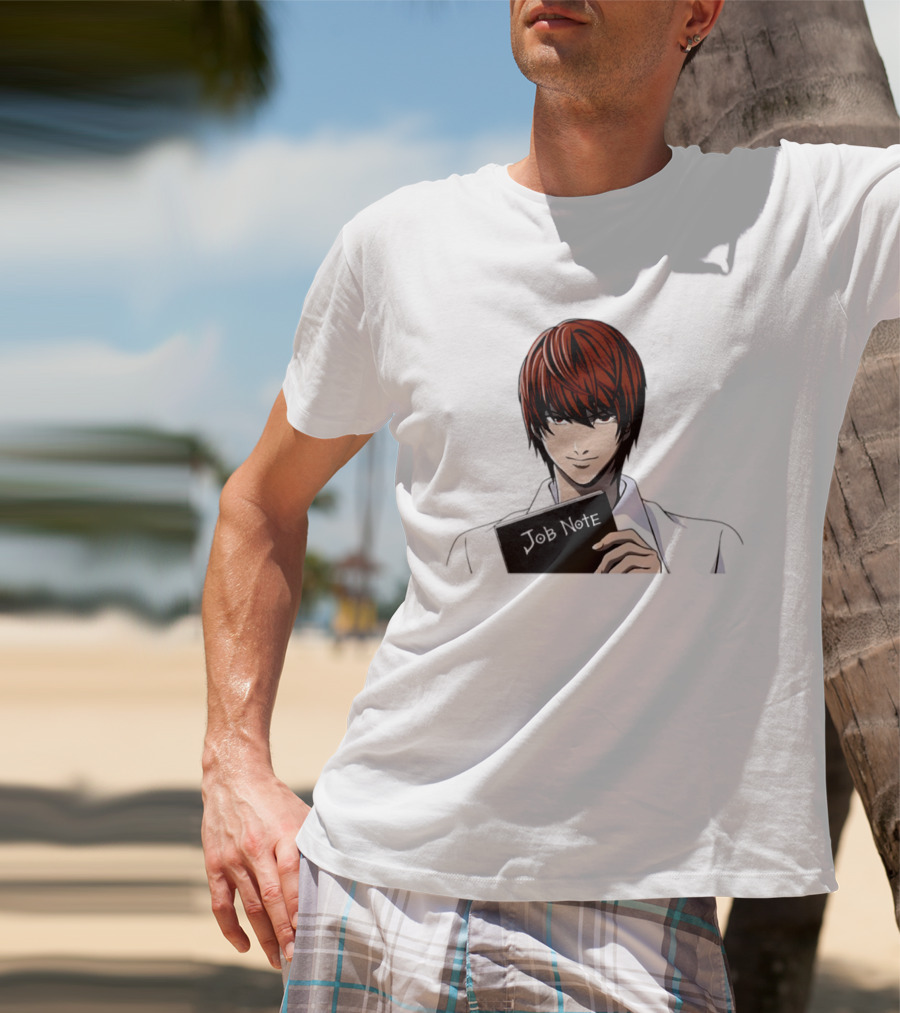 Job Note Parody Light Yagami Character Anime Manga T-Shirt