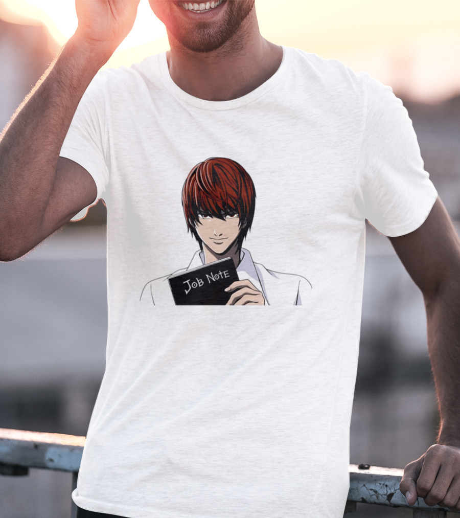 Job Note Parody Light Yagami Character Anime Manga T-Shirt