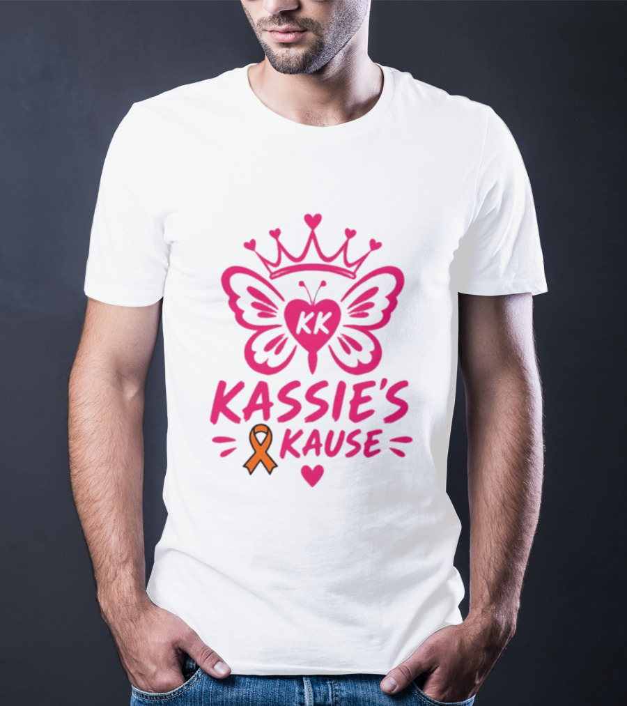 Kassie's Kause KK Butterfly Crown Orange Awareness Ribbon T-Shirt