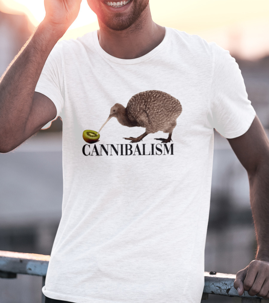 Kiwi Bird Cannibalism With Kiwi Fruit Pun Nature T-Shirt