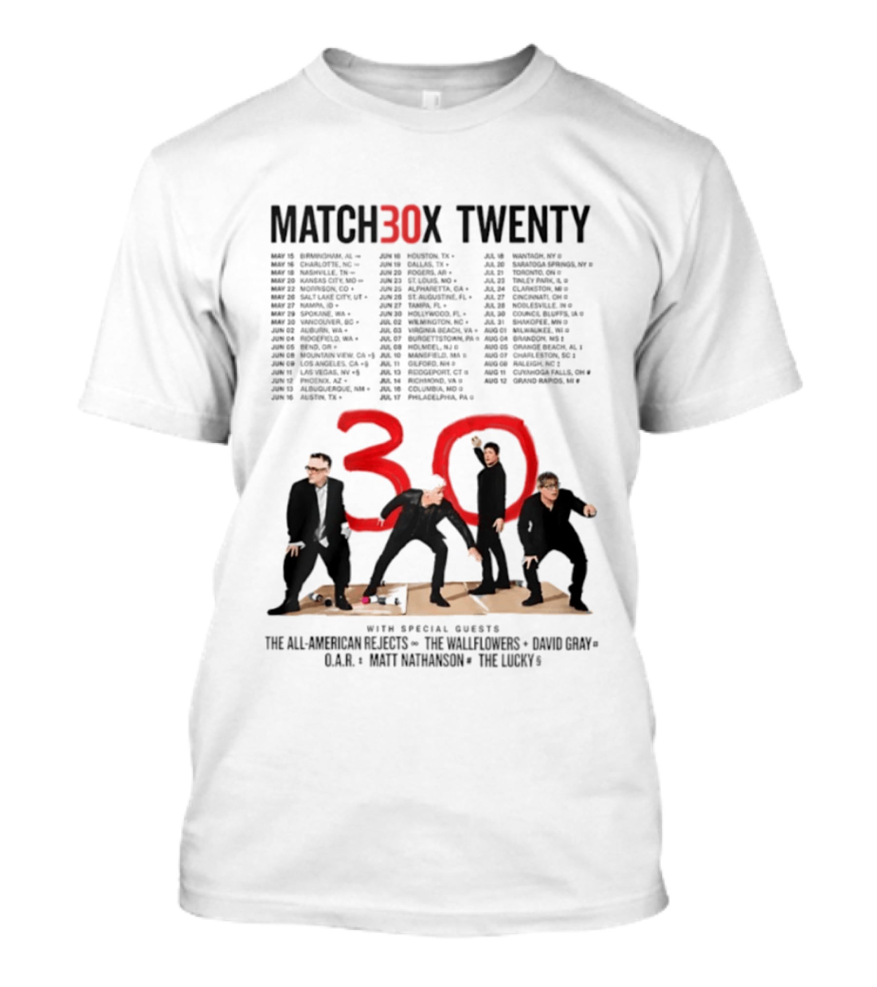 Matchbox 20th Anniversary Tour 2027 Featuring All American Rejects And The Wallflowers T-Shirt