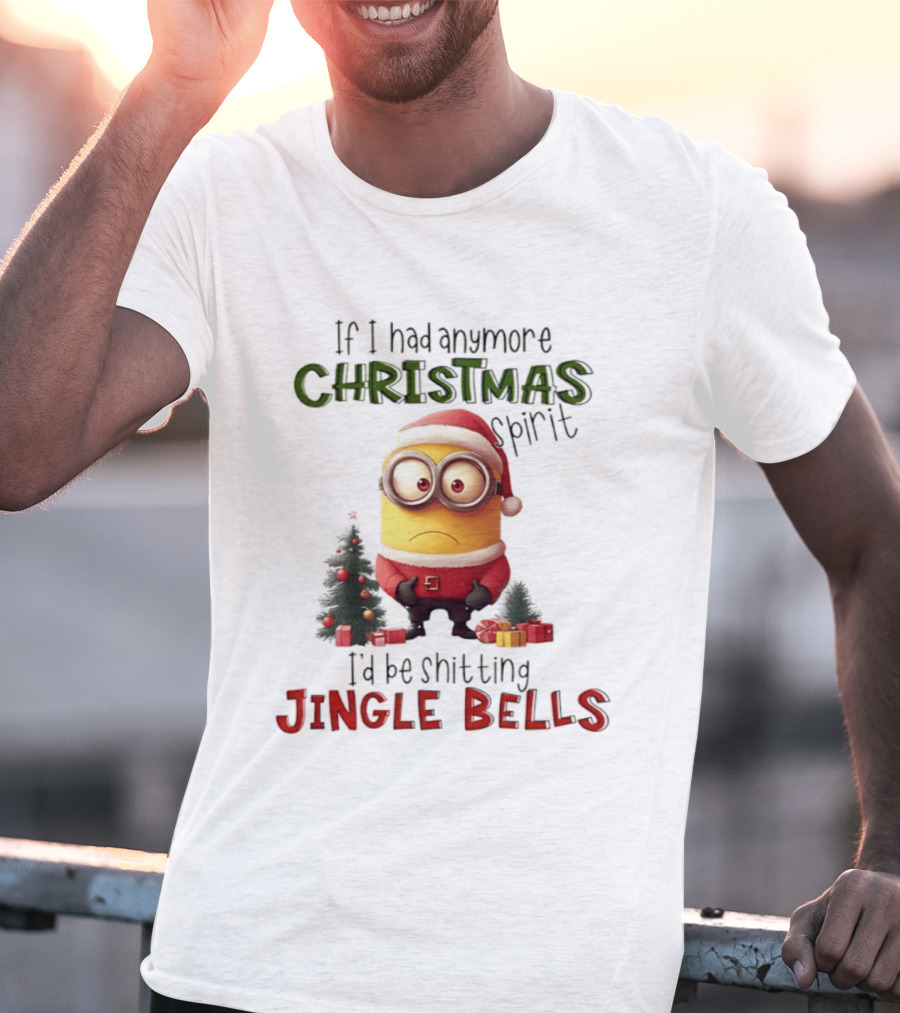 Minions Christmas Spirit Jingle Bells Funny Holiday T-Shirt