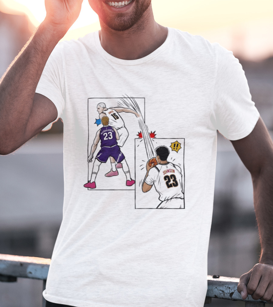 Nikola Jokic Denver Nuggets NBA Comic Swanson 23 Basketball Action T-Shirt