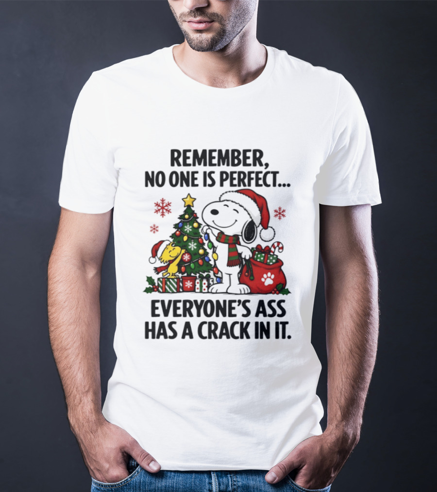 Snoopy Christmas 2026 No One Is Perfect Everyone's Ass Has A Crack In It T-Shirt