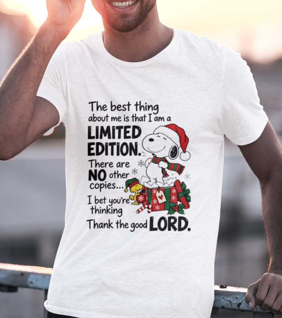 Snoopy Christmas Limited Edition Thank The Good Lord T-Shirt