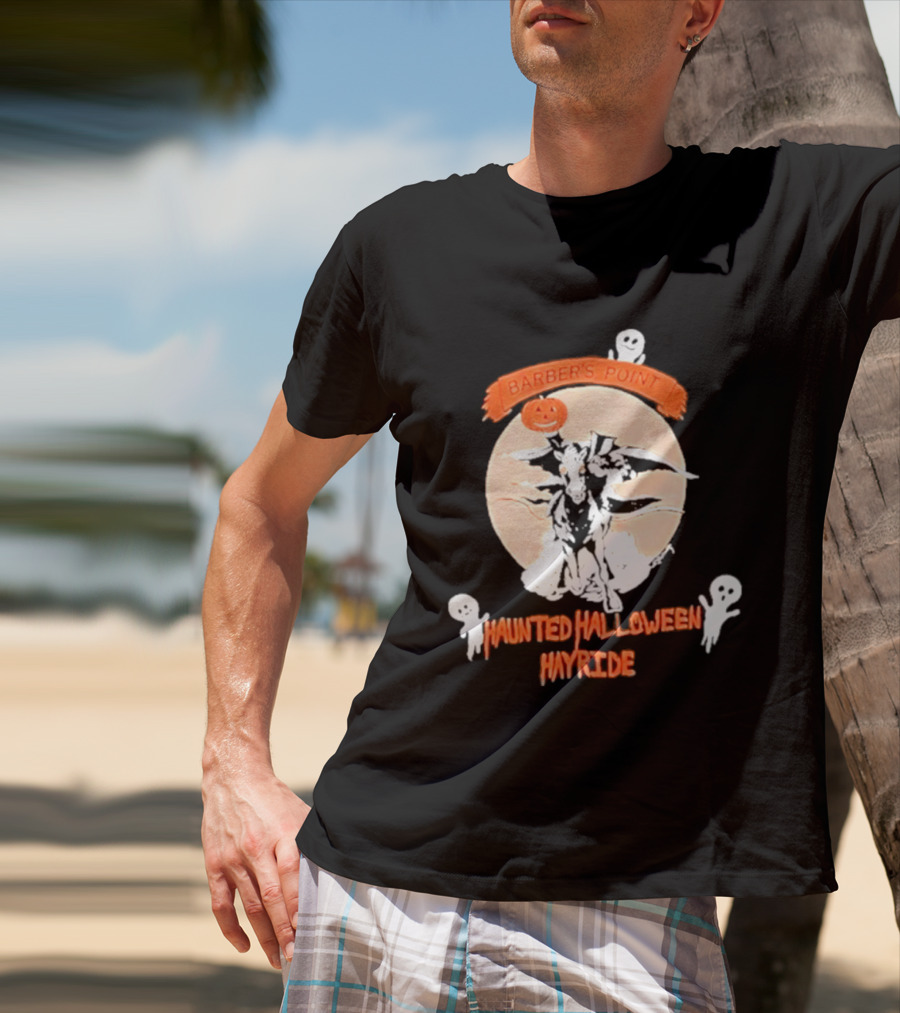 Barber's Point Haunted Halloween Hayride 2026 Pumpkin Ghosts T-Shirt