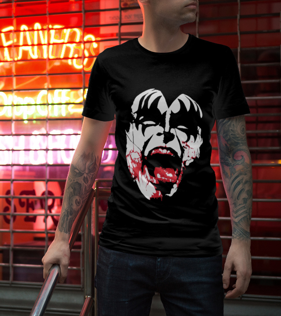 Kiss Halloween 2026 Bloody Demon Face T-Shirt