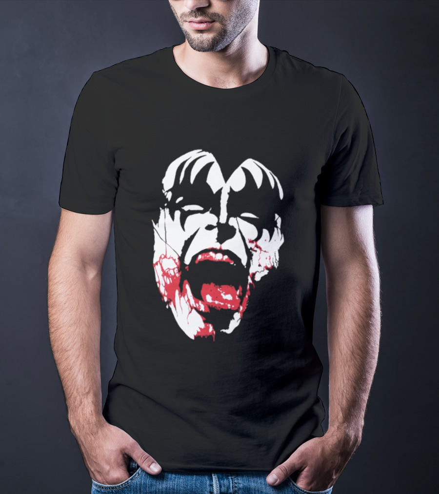 Kiss Halloween 2026 Bloody Demon Face T-Shirt