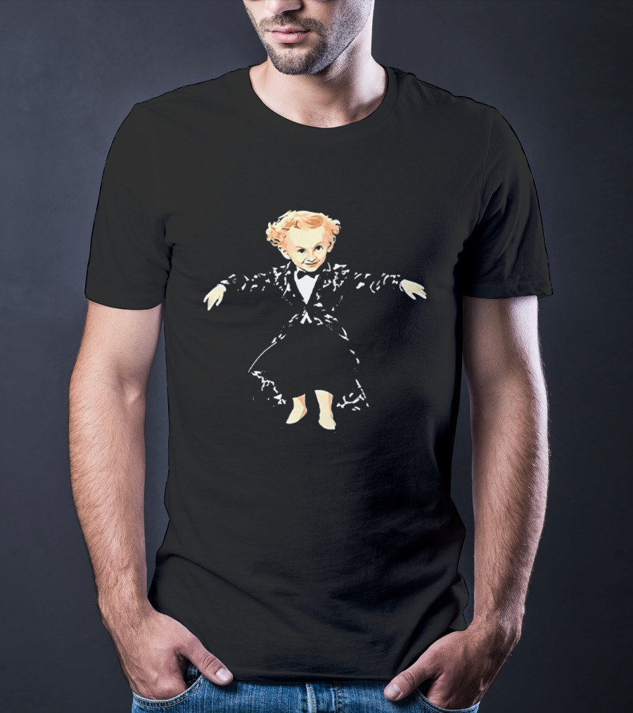 Little Gentleman Boy In Tuxedo Dancing Charming Pose T-Shirt