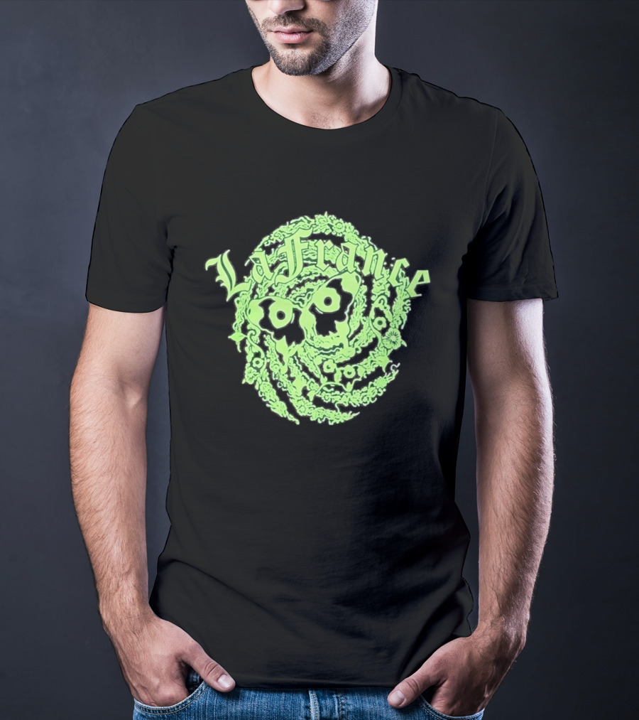 La France Green Skull Floral T-Shirt