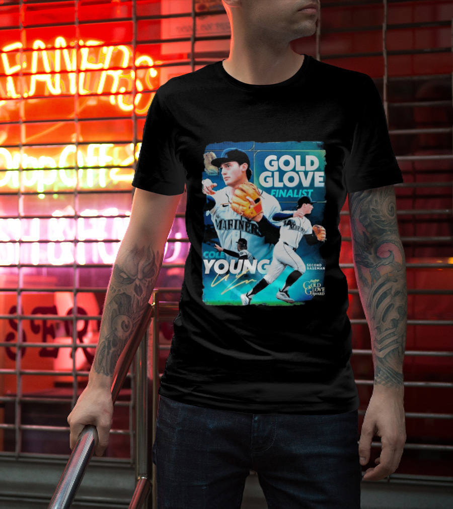 Cole Young Mariners Second Baseman Gold Glove Finalist T-Shirt