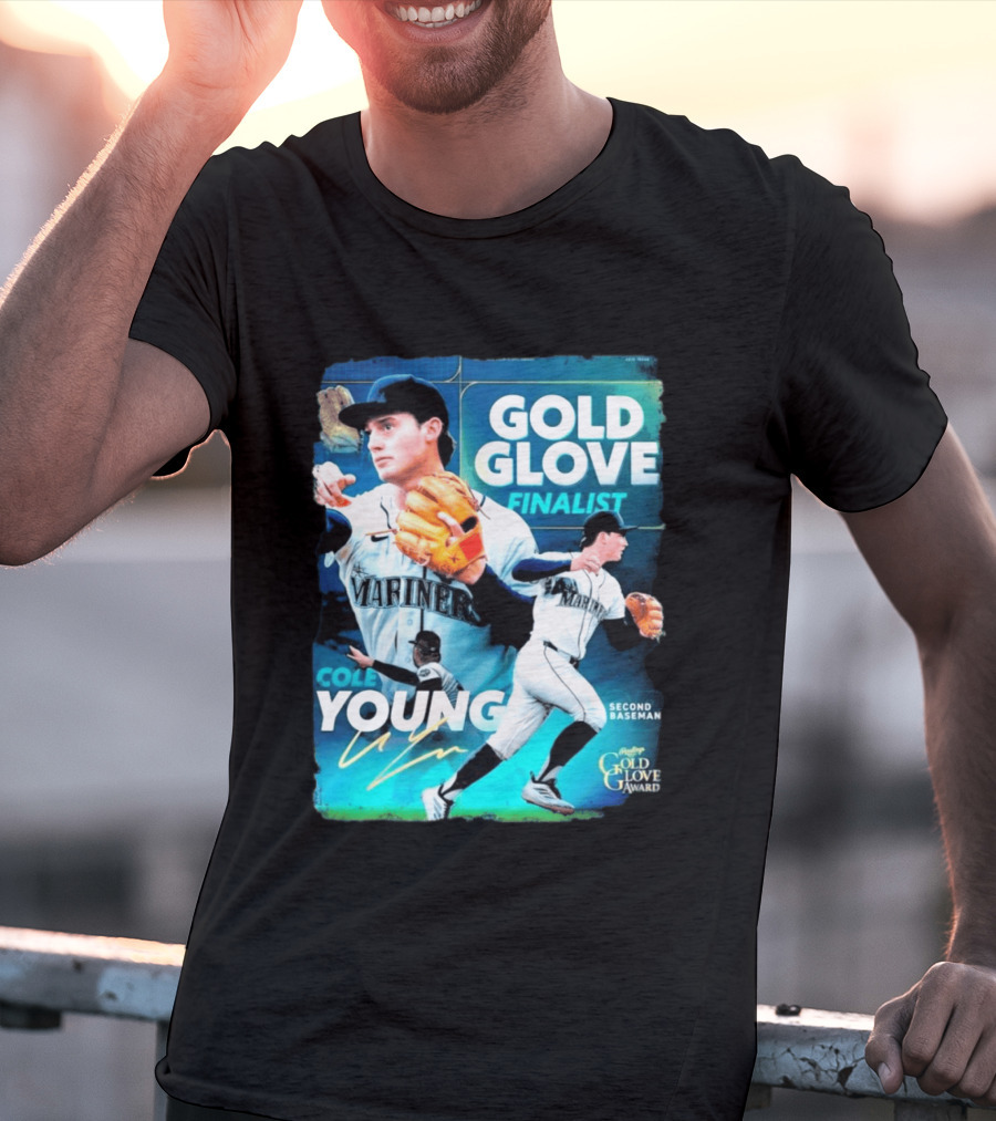 Cole Young Mariners Second Baseman Gold Glove Finalist T-Shirt