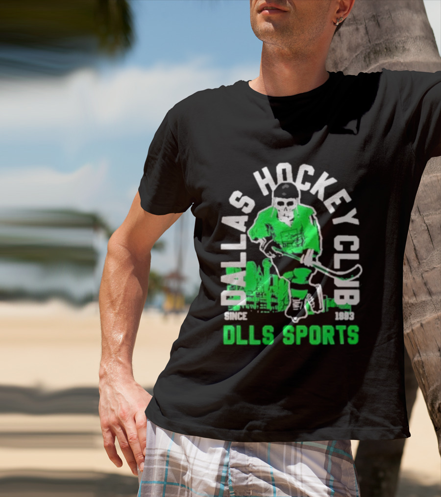 Dallas Hockey Club Since 1993 Dlls Sports Green Hockey Player T-Shirt