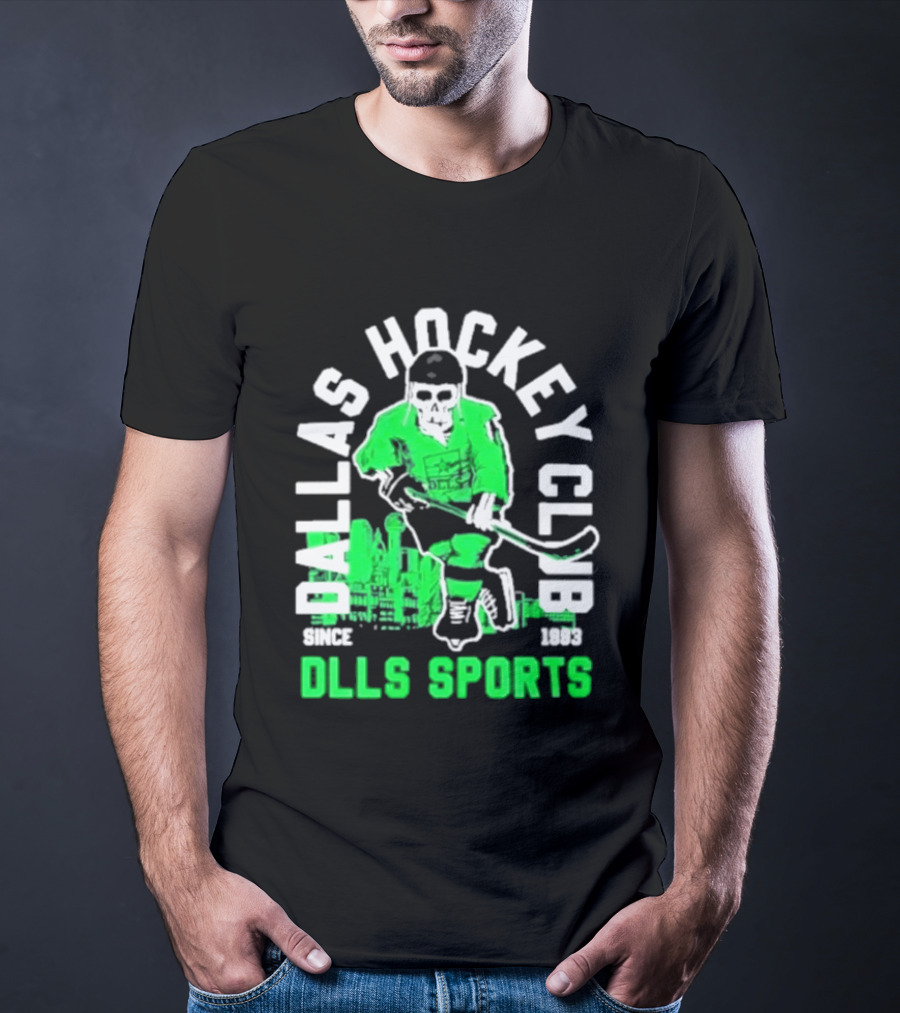 Dallas Hockey Club Since 1993 Dlls Sports Green Hockey Player T-Shirt