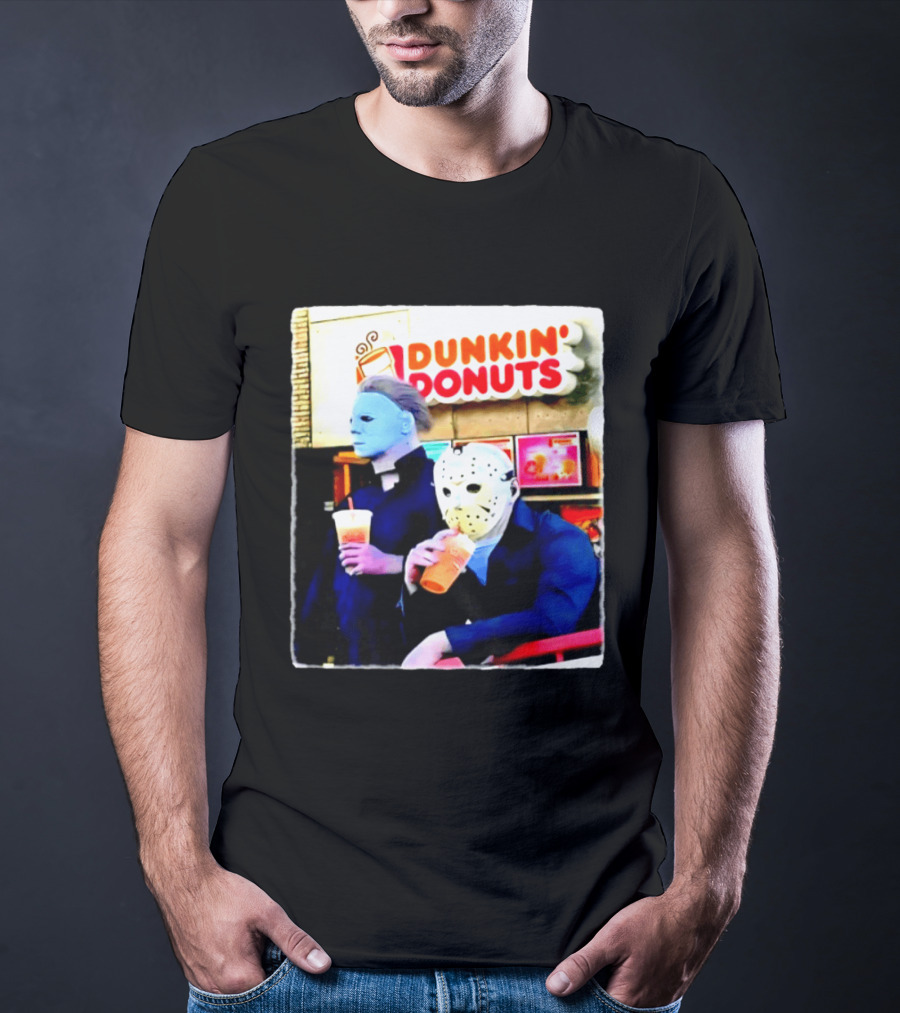 Dunkin Donuts Halloween 2026 Michael Myers Jason Voorhees Meme T-Shirt