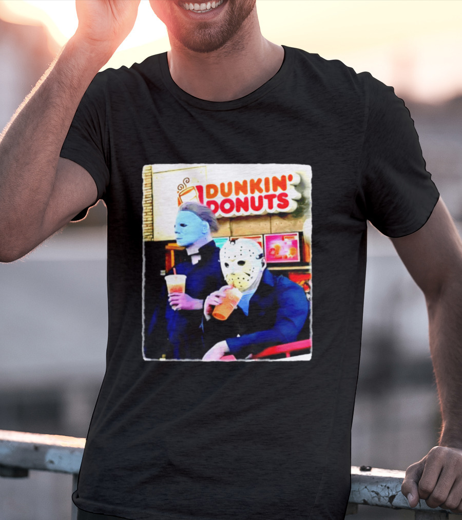 Dunkin Donuts Halloween 2026 Michael Myers Jason Voorhees Meme T-Shirt