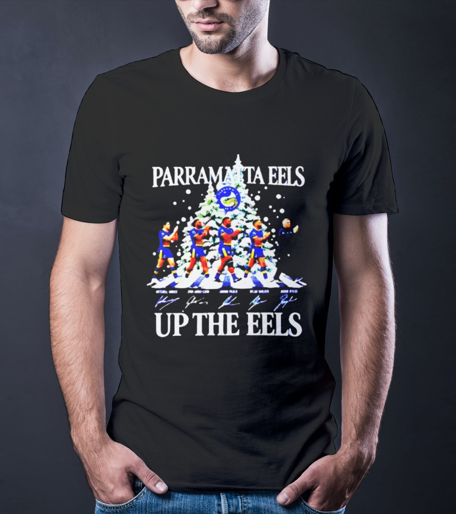 Parramatta Eels NRL Christmas 2026 Up The Eels Players Signatures T-Shirt
