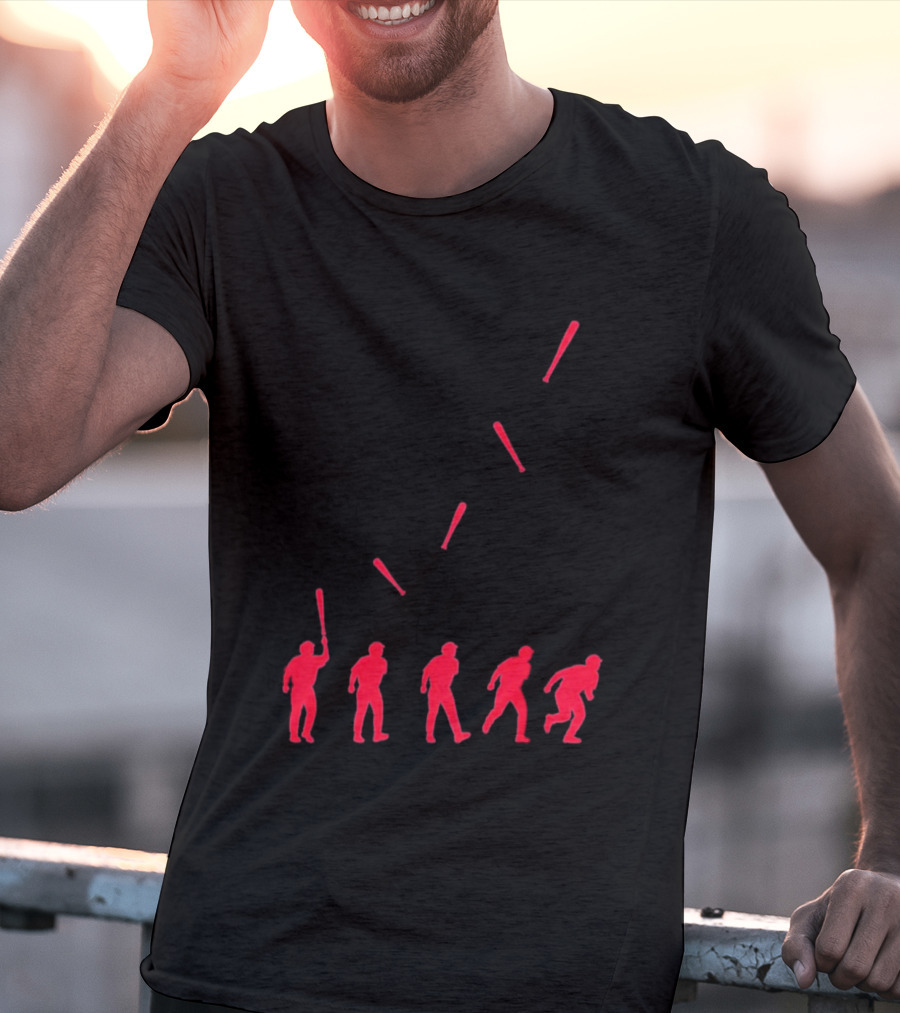 Petey Halpin Cleveland Guardians Evolution Bat Flip Rally Sequence T-Shirt