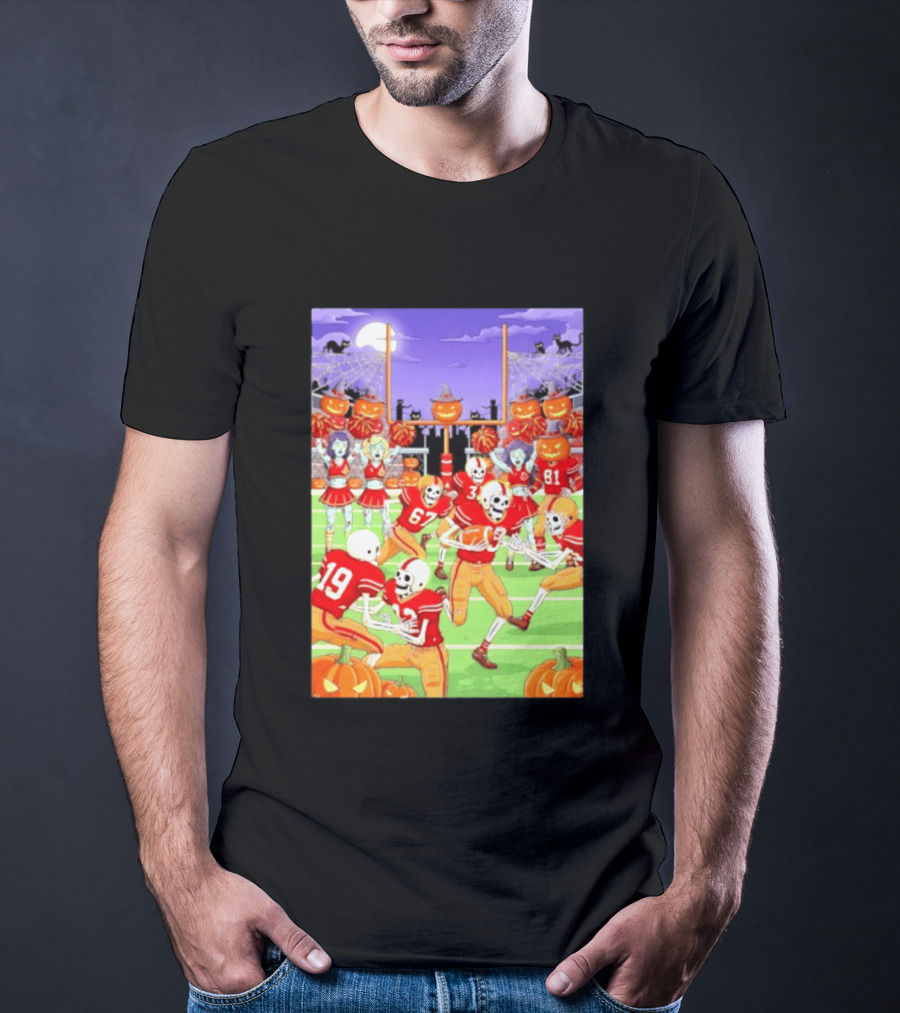 San Francisco 49ers Skeleton Zombie Halloween Football 2026 T-Shirt
