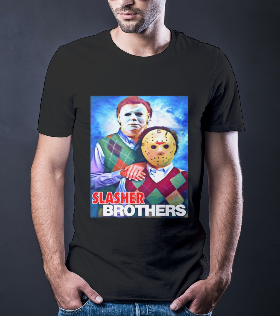 Slasher Brothers Michael Myers Jason Voorhees Halloween Meme 2026 T-Shirt