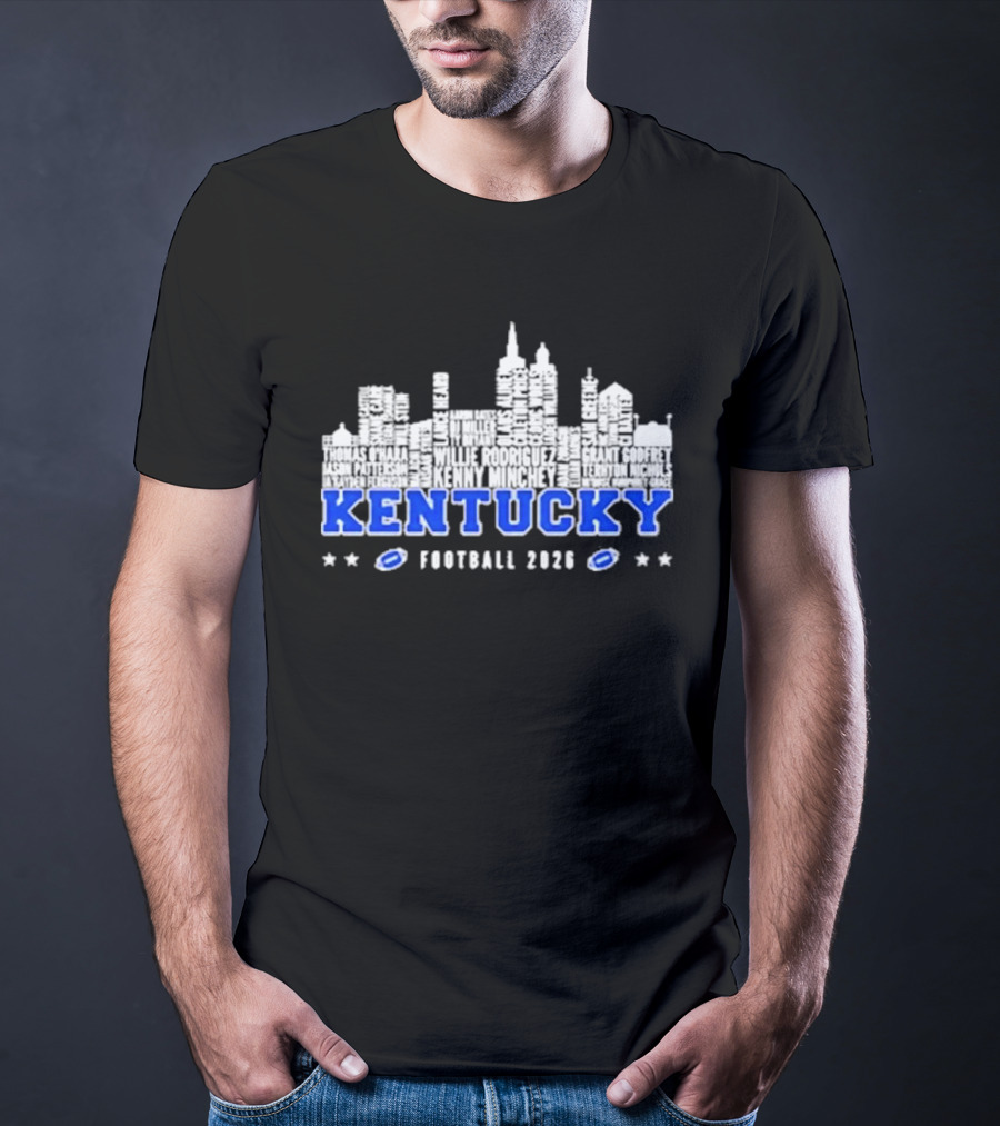Kentucky Wildcats Football 2026 Skyline City Name T-Shirt