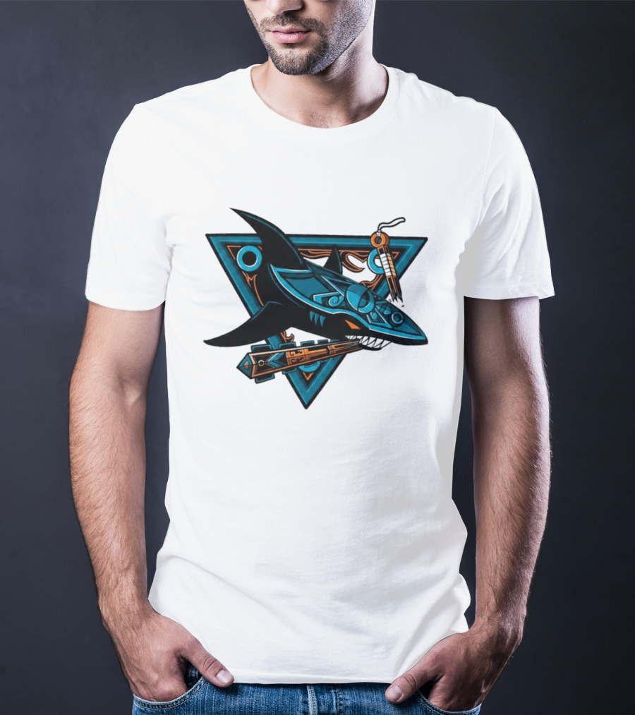2026 San Jose Sharks Los Tiburones Geometric Tribal T-Shirt