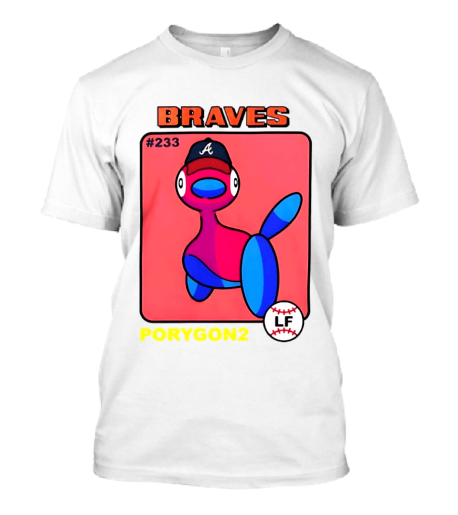 BRAVES Porygon2 Pokemon Crossover #233 LF Baseball Cap T-Shirt