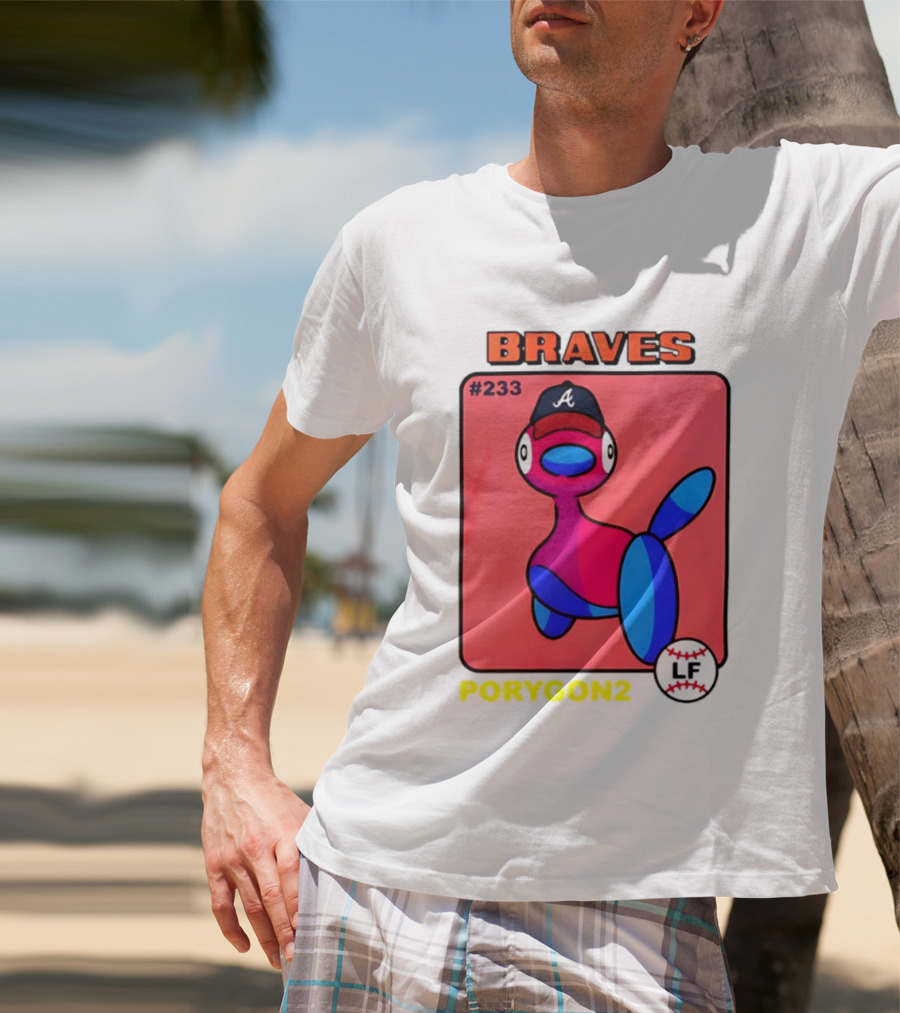 BRAVES Porygon2 Pokemon Crossover #233 LF Baseball Cap T-Shirt