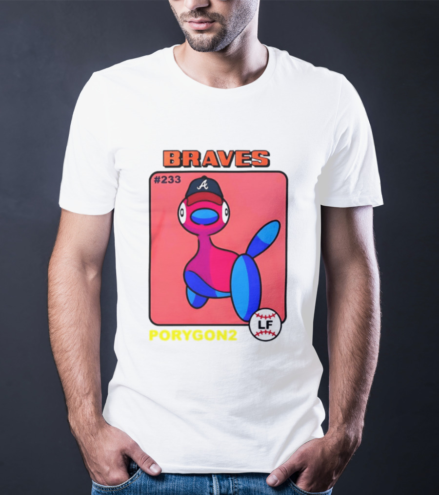 BRAVES Porygon2 Pokemon Crossover #233 LF Baseball Cap T-Shirt