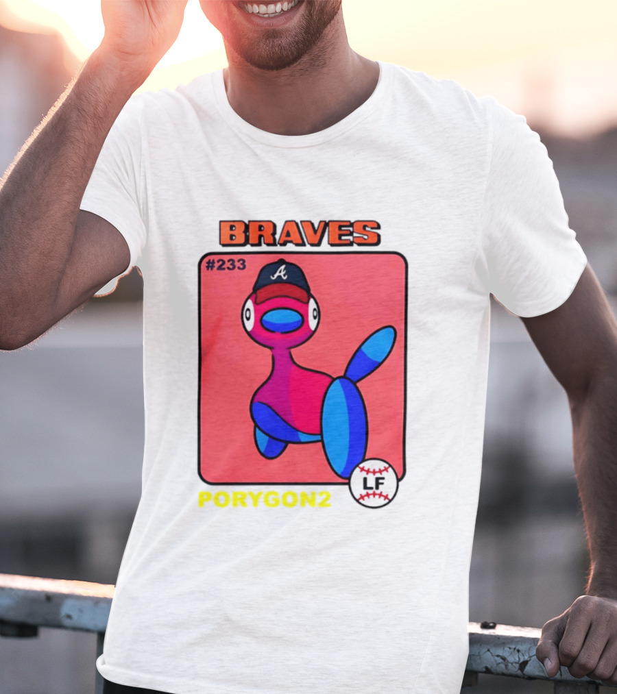 BRAVES Porygon2 Pokemon Crossover #233 LF Baseball Cap T-Shirt