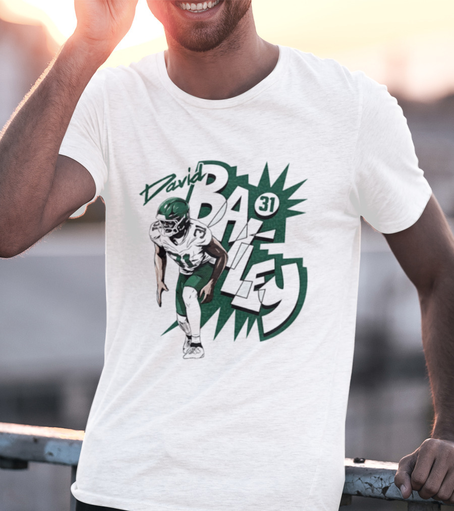 David Bailey 31 New York Jets Football Player Comic T-Shirt